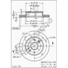 09.5869.20 BREMBO Тормозной диск