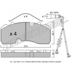 611.0W TRUSTING Комплект тормозных колодок, дисковый тормоз