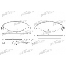 PBP1114 PATRON Комплект тормозных колодок, дисковый тормоз