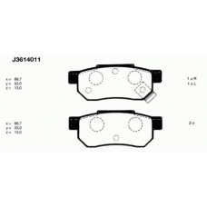 J3614011 NIPPARTS Комплект тормозных колодок, дисковый тормоз