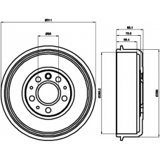 8DT 355 301-721 HELLA PAGID Тормозной барабан