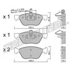085.2 TRUSTING Комплект тормозных колодок, дисковый тормоз