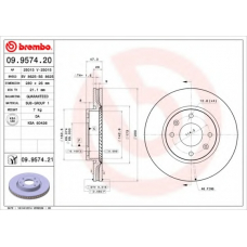 09.9574.21 BREMBO Тормозной диск