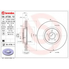 09.A728.10 BREMBO Тормозной диск