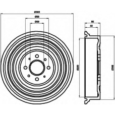 8DT 355 301-531 HELLA Тормозной барабан