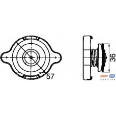 8MY 376 742-061 HELLA Крышка, резервуар охлаждающей жидкости