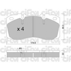 822-268-0 CIFAM Комплект тормозных колодок, дисковый тормоз