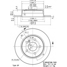 08.A737.10 BREMBO Тормозной диск