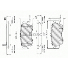 F 03B 150 371 BOSCH Комплект тормозных колодок, дисковый тормоз