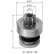 940113020061 MAGNETI MARELLI Ведущая шестерня, стартер