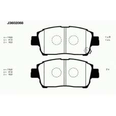 J3602088 NIPPARTS Комплект тормозных колодок, дисковый тормоз