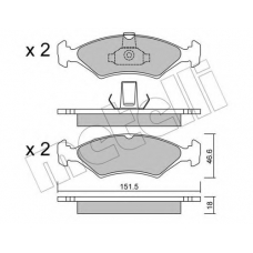 22-0093-0 METELLI Комплект тормозных колодок, дисковый тормоз