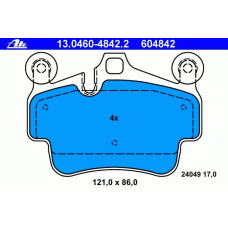 13.0460-4842.2 ATE Комплект тормозных колодок, дисковый тормоз
