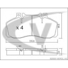 V30-8140 VEMO/VAICO Комплект тормозных колодок, дисковый тормоз