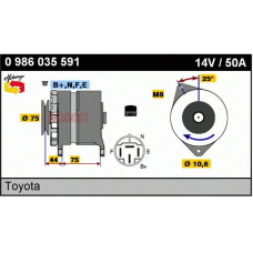 0 986 035 591 BOSCH Генератор