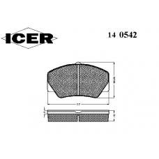 140542 ICER Комплект тормозных колодок, дисковый тормоз