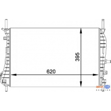 8MK 376 764-231 HELLA Радиатор, охлаждение двигателя