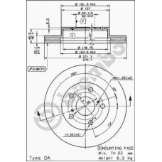 09.5916.10 BREMBO Тормозной диск