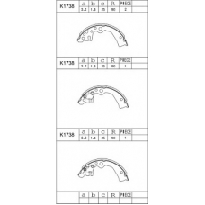 K1738 ASIMCO Комплект тормозных колодок