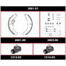 3081.01 ROADHOUSE Комплект тормозов, барабанный тормозной механизм