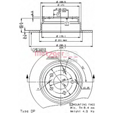 6411.00 METZGER Тормозной диск