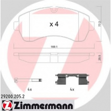 29200.205.2 ZIMMERMANN Комплект тормозных колодок, дисковый тормоз