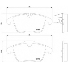 P 61 106 BREMBO Комплект тормозных колодок, дисковый тормоз