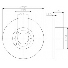 8DD 355 100-301 HELLA Тормозной диск