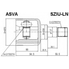 SZIU-LN ASVA Шарнирный комплект, приводной вал