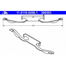 11.8116-0206.1 ATE Пружина, тормозной суппорт