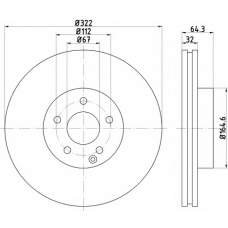 8DD 355 121-481 HELLA PAGID Тормозной диск