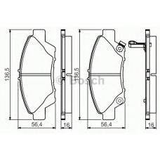 0 986 495 154 BOSCH Комплект тормозных колодок, дисковый тормоз