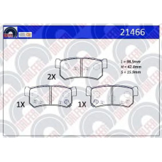 21466 GALFER Комплект тормозных колодок, дисковый тормоз