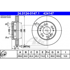 24.0124-0147.1 ATE Тормозной диск
