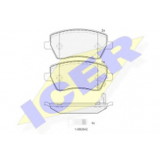 181748 ICER Комплект тормозных колодок, дисковый тормоз