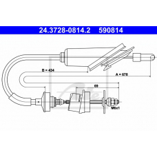 24.3728-0814.2 ATE Трос, управление сцеплением