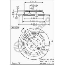 08.5037.10 BREMBO Тормозной диск