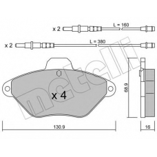 22-0157-0 METELLI Комплект тормозных колодок, дисковый тормоз