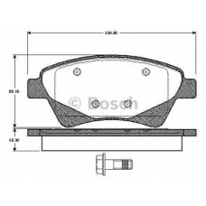 0 986 TB2 852 BOSCH Комплект тормозных колодок, дисковый тормоз