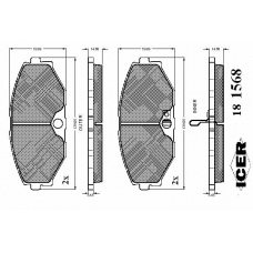 181568 ICER Комплект тормозных колодок, дисковый тормоз