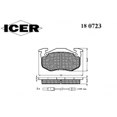 180723 ICER Комплект тормозных колодок, дисковый тормоз