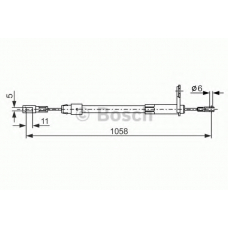 1 987 477 849 BOSCH Трос, стояночная тормозная система