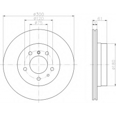 8DD 355 104-121 HELLA Тормозной диск