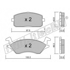 243.0 fri.tech. Комплект тормозных колодок, дисковый тормоз