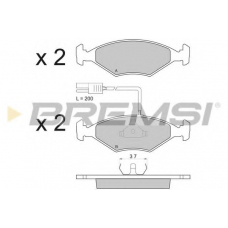 BP2823 BREMSI Комплект тормозных колодок, дисковый тормоз