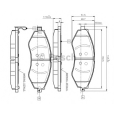 0 986 TB2 319 BOSCH Комплект тормозных колодок, дисковый тормоз