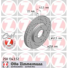 250.1343.52 ZIMMERMANN Тормозной диск