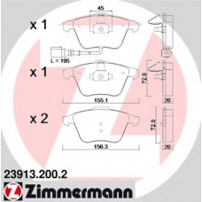 23913.200.2 ZIMMERMANN Комплект тормозных колодок, дисковый тормоз