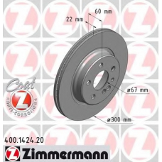 400.1424.20 ZIMMERMANN Тормозной диск