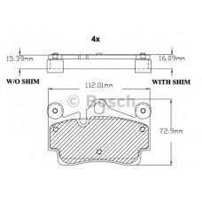 F 03B 150 124 BOSCH Комплект тормозных колодок, дисковый тормоз